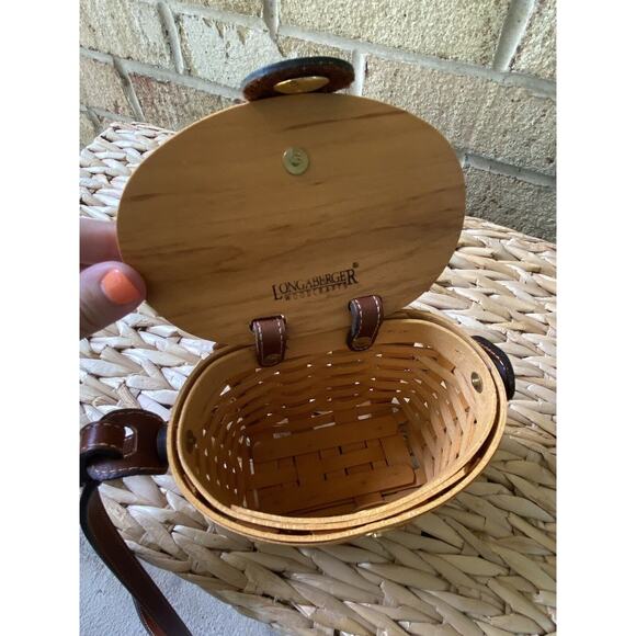 Longaberger Basket Handwoven Made In Ohio USA Crossbody Purse Cottagecore EUC - Picture 10 of 11